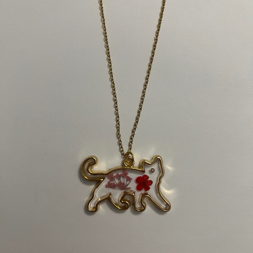 Floral Resin Cat Necklace (3 Styles)